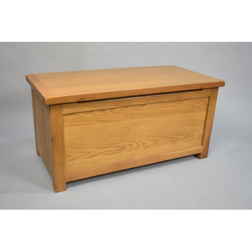 148 - A Modern Hardwood Blanket Box with Hinged Lid, 87cms Wide