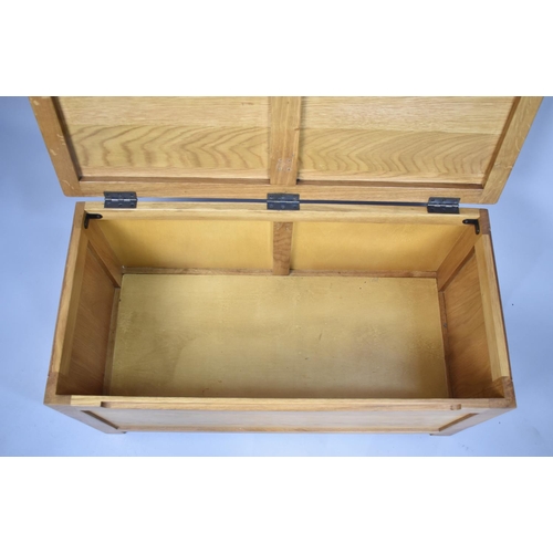 148 - A Modern Hardwood Blanket Box with Hinged Lid, 87cms Wide