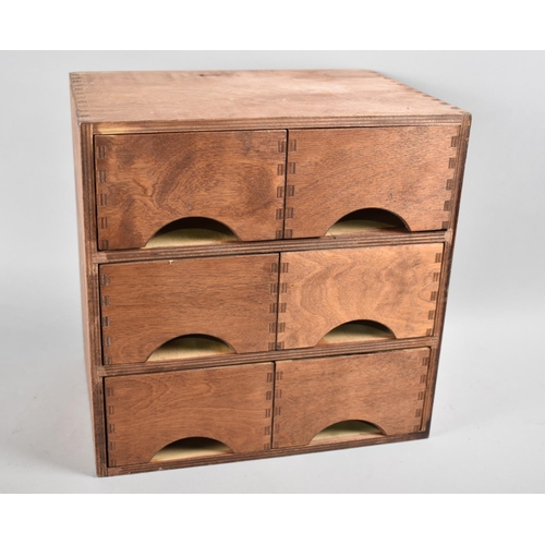 171 - A Modern Wooden Six Drawer Collectors Chest, 28cms Wide