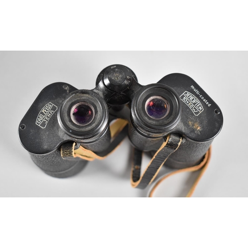 198 - A Pair of Leather Cased Carl Zeiss Jena Zenoptem Binoculars