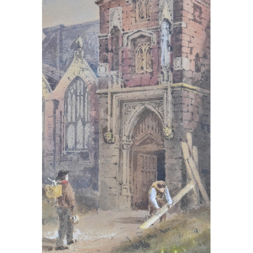 204 - A Framed Watercolour, North Porch, Shrewsbury, 20x27cms