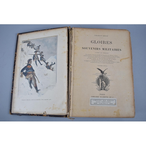 209 - A Bound French Volume, Gloires Et Souvenirs Militaires with Coloured Prints, Condition Issues