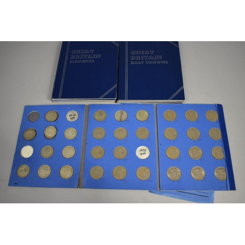 307 - Six Great Britain Coin Sets with Contents, Half Crowns x2, Florins x2, Sixpence and Shillings