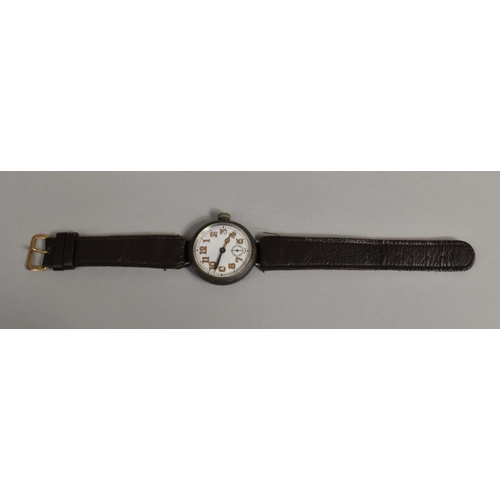 35 - A WWI Period Swiss Made Wrist Watch by Dennison in Silver Case Hallmarked Birmingham 1915, Working O... 