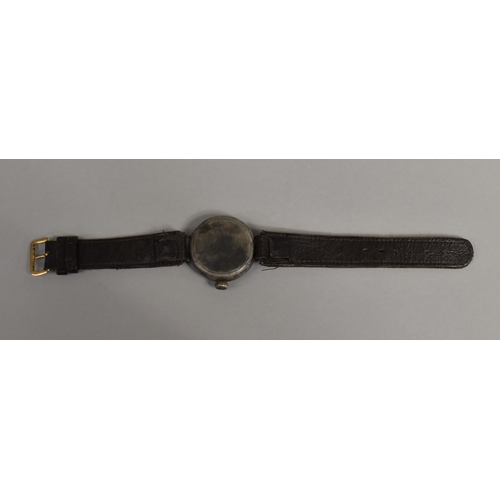 35 - A WWI Period Swiss Made Wrist Watch by Dennison in Silver Case Hallmarked Birmingham 1915, Working O... 