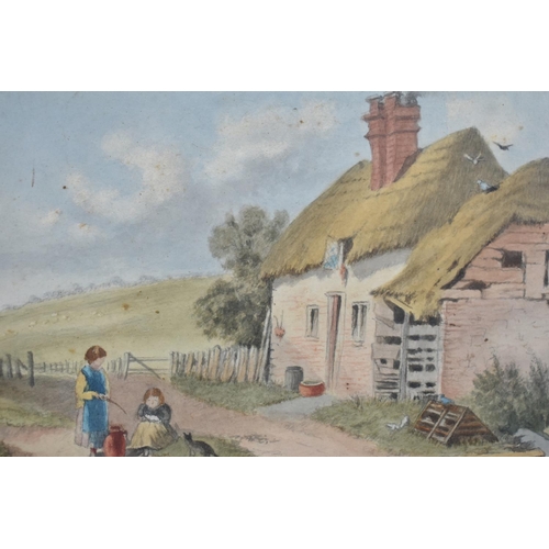 350 - A Framed Victorian Watercolour by J Palin, Dated 1894 Depicting Thatched Farm Cottage and Outbuildin... 