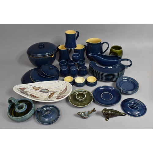 359 - A Collection of Various Blue Glazed Denby Dinnerwares to comprise Jugs, Lidded Tureen, Dishes Etc to... 