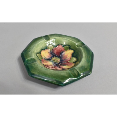 412 - A Moorcroft Octagonal Ashtray, 12cm Diameter