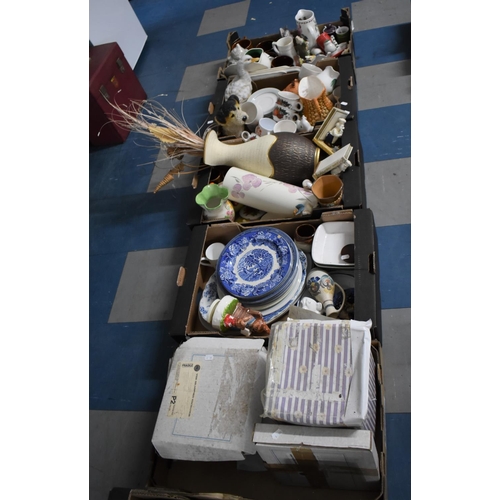 480 - Five Boxes of Various Ceramics to include Vases, Plates, Blue and White Etc