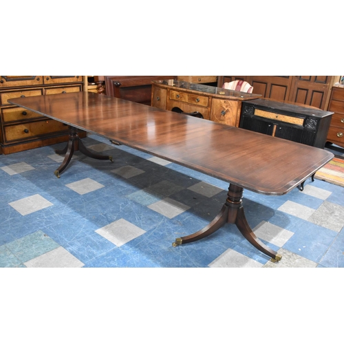 516 - A Large Extending Mahogany Dining Table with Three Extra Leaves Giving Full Size of 322x112cm, Toget... 