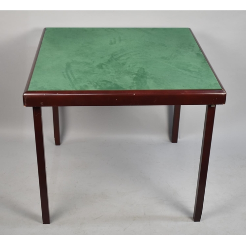 563 - A Modern Folding Beize Top Whist Table, 79cm wide