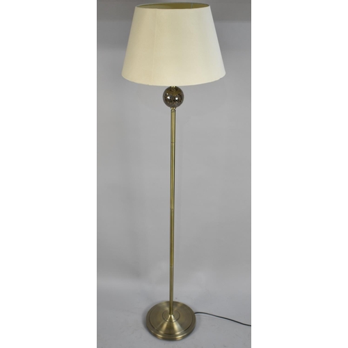 568 - A Modern Metal Standard Lamp and Shade