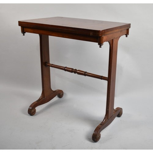 71 - A Late Victorian Mahogany Lift and Twist Tea Table on Scrolled Feet, 66cms Wide