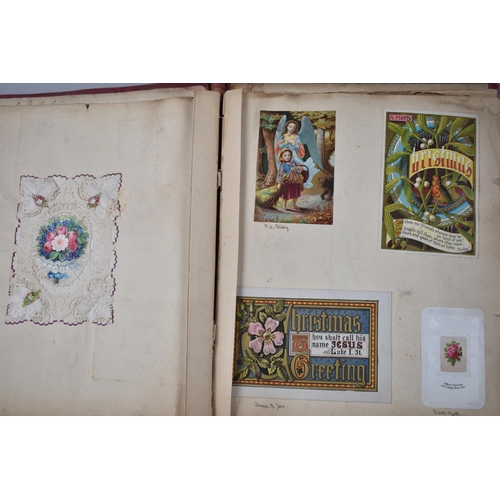 84 - A Late Victorian Scrap Book Containing Greetings Cards Etc