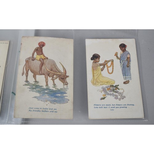 88 - A Collection of 32 Edwardian American and Indian Comical Postcards