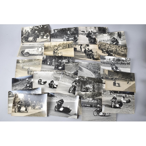 93 - A Collection of 1950s Photos and Postcards, Motorbike and Sidecar Races and Isle of Man Etc