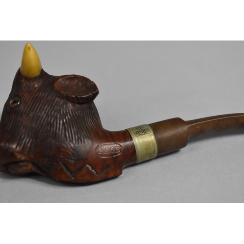 95 - A Vintage Bulls Head Pipe and a Novelty Pipe, Bowl in the Form of a Shoe