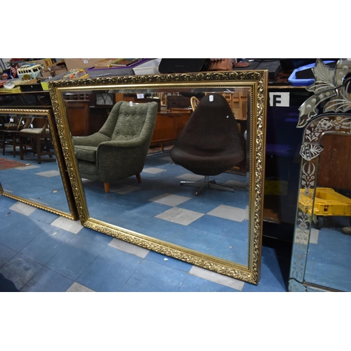 575 - A Large Modern Gilt Framed Wall Mirror with Bevelled Glass, 128cmx101cm