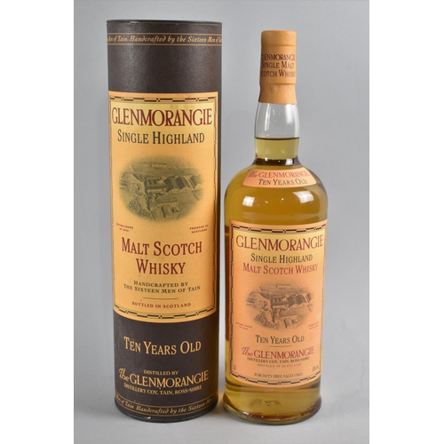 131 - A Single Litre Bottle of Glenmorangie Single Highland Malt Scotch Whisky, 10 Years Old, In Cardboard... 