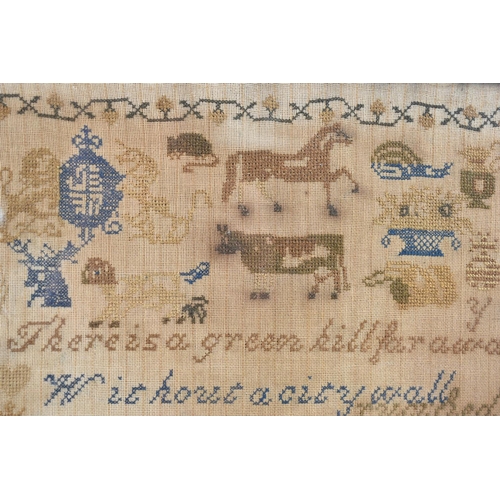 136 - A Framed Sampler by Sophia Peer, Aged 10 Years, 1859, 29cms Square