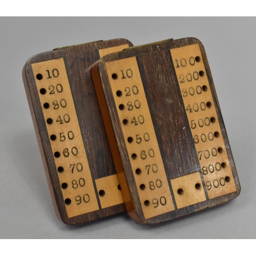 139 - Two Vintage Wooden Scorers (No Pegs) Each 7cms by 5cms