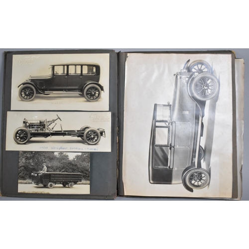 169 - A Vintage Album Containing Publicity Photographs and Prints Relating to Vintage Cars, Motorcycles et... 