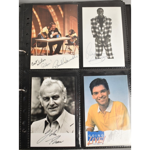 257 - A Ring Binder Containing Autographed TV Star Photographs to Include Judi Dench, Ronnie Corbett, Nige... 