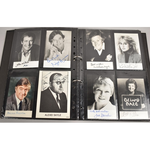 257 - A Ring Binder Containing Autographed TV Star Photographs to Include Judi Dench, Ronnie Corbett, Nige... 