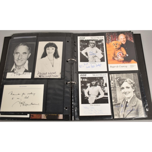 257 - A Ring Binder Containing Autographed TV Star Photographs to Include Judi Dench, Ronnie Corbett, Nige... 