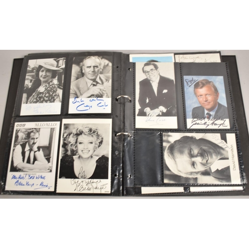 257 - A Ring Binder Containing Autographed TV Star Photographs to Include Judi Dench, Ronnie Corbett, Nige... 