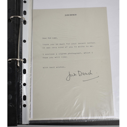 257 - A Ring Binder Containing Autographed TV Star Photographs to Include Judi Dench, Ronnie Corbett, Nige... 