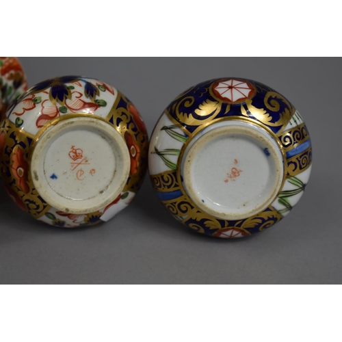 269 - Three Pieces 19th Century of Derby Imari Porcelain to Comprise Two Bottle Bases and a Lidded Posey H... 