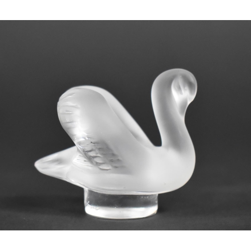 292 - A Lalique Glass Swan, 5cms High