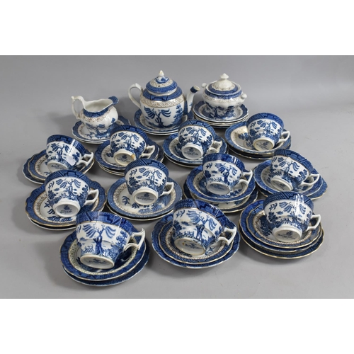 311 - A Collection of Booths and Other Real Old Willow Pattern Teawares, Condition Issues