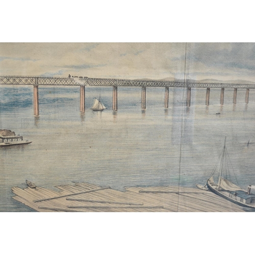 321 - A Framed Supplement from The Engineer 1873, The Tay Bridge, North British Railway