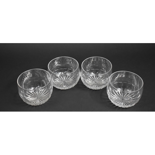 344 - Four Glass Bowls having Star Cut Bases