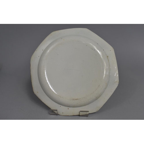 394 - A 19th Century Wedgwood Creamware Octagonal Plate with Polychrome Floral Trim, Impressed Mark to Bas... 