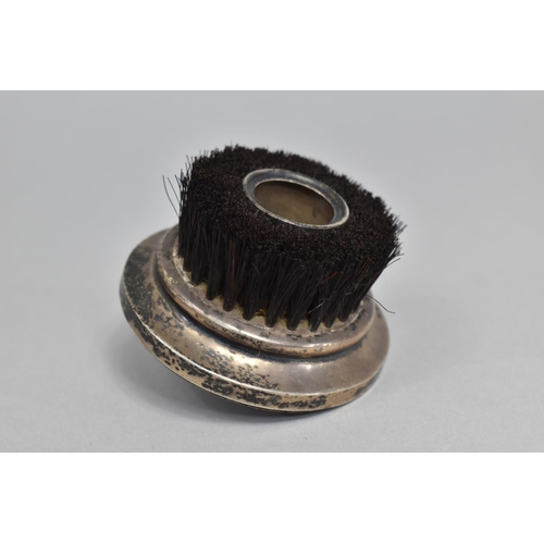 404 - A Combination Silver Brush Wipe and Inkwell, Hallmark Rubbed