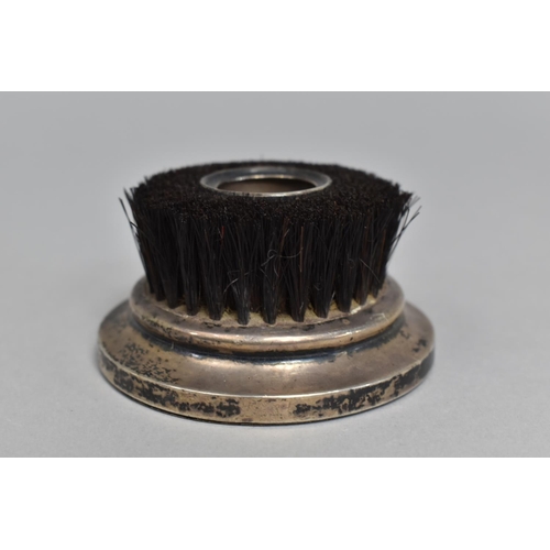 404 - A Combination Silver Brush Wipe and Inkwell, Hallmark Rubbed