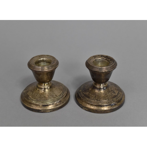 408 - A Pair of Silver Dwarf Candle Holders, Birmingham Hallmark