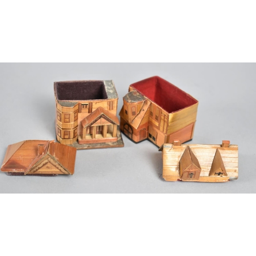 416 - Two Straw Work Miniatures, Houses