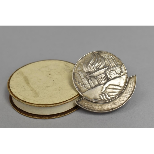 426 - A White Metal Brooch, Olympics, with Original Box