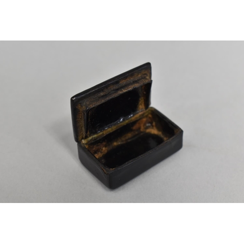 430 - A Small 19th Century Lacquered Snuff Box of Rectangular Form with Hinged Lid, 3cm wide