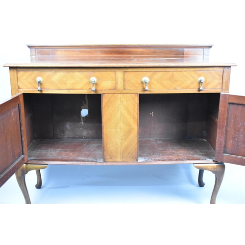 520 - A Edwardian Bow Fronted Mahogany Sideboard with Two Drawers Over Cupboards Raised Gallery Back, 122c... 