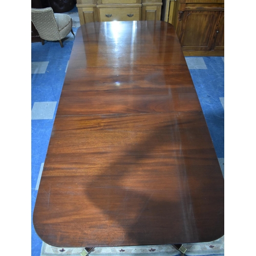 526 - An Edwardian Mahogany Twin Pedestal Extending Dining Table with One Extra Leaf, 245cm Long (Max) x 1... 