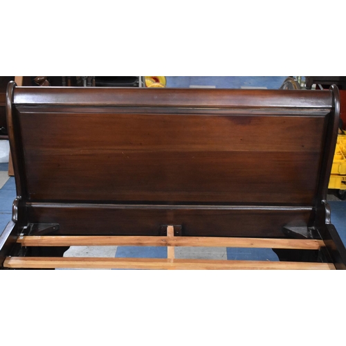 547 - A Modern French Mahogany Sleigh Bed, 210x145cm (to fit double mattress)