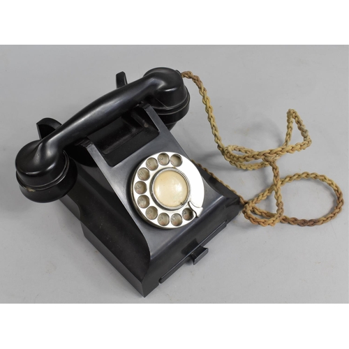 73 - A Vintage Black Bakelite Telephone with Base Drawer