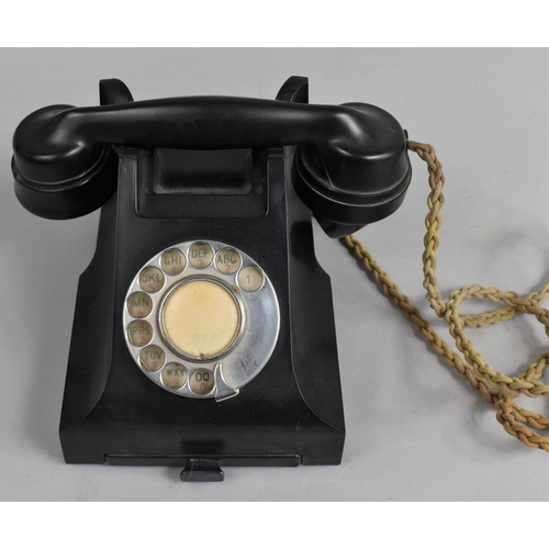 73 - A Vintage Black Bakelite Telephone with Base Drawer