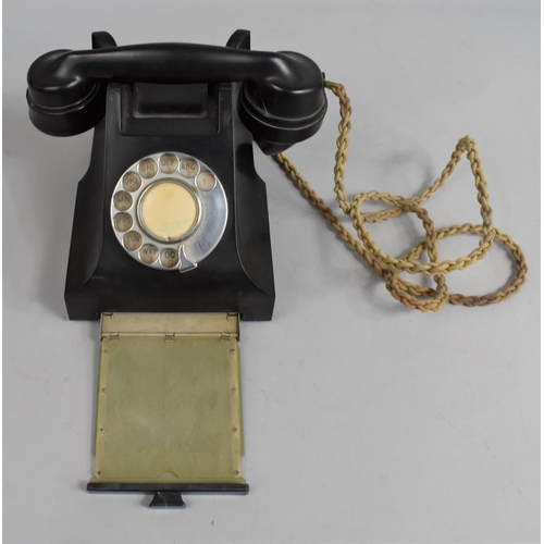 73 - A Vintage Black Bakelite Telephone with Base Drawer