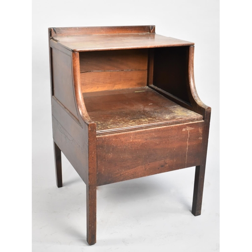 76 - A Mid 19th Century Mahogany Box Commode with Liner